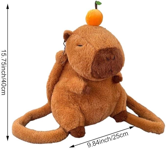 Mochila Peluche Capibara Con Adorno
