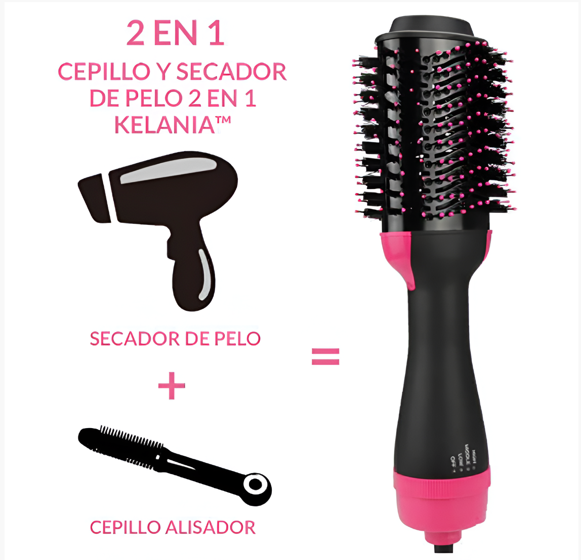 Cepillo Secador Alaciador De Cabello Acabado Profesional