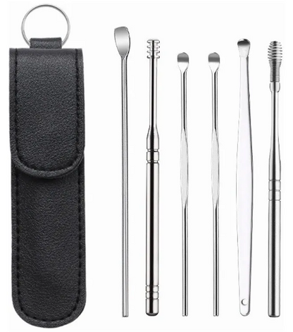 Set Limpiador Oído Acero Inoxidable 6Pza